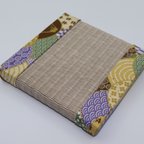 作品デザイン畳　ミニ畳　ニ等　約10×10cm　和風　インテリア　グレーござ