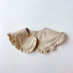 作品【120-150size】KIDS COLLAR/付け襟 フリル◎cotton beige