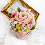 作品石鹸のバラと花の香るアレンジメント・ソープカービング/石鹸彫刻 