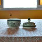 作品シュガーポット　C／モロッコ・フェズの手描き陶器　蓋付きポット　小物入れ
