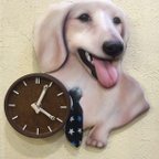 作品#ワンちゃん時計　3D   #リアル 立体 オーダー　ペット　時計　#似顔絵　愛犬　犬グッズ　壁掛時計　かわいい時計　似顔絵時計　立体時計　#手作り時計　送料無料　プレゼント　#サプライズ