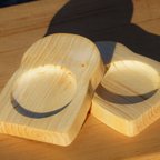 作品パンのコースター木製2個組