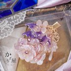 作品（B）夢みるふたりの薔薇と蝶のヘアクリップ（hair ornaments of  butterfly〜Eden of the mountains〜）