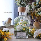 作品ハーバリウムliqueur bottle  〜birdsong〜  鳥のさえずり