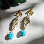 作品turquoise×antique beads earring