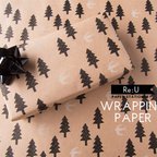 作品【WRAPPING PAPER】森と鳥（4枚入り/ラッピングペーパー）