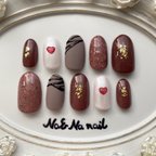 作品バレンタイン　チョコネイル チョコレート ショコラ ネイルチップ 付け爪 ネイルアート