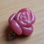 作品とんぼ玉  ペンダントトップ ガラス JewelryRose バラ サンゴ サーモンピンク ネックレス