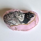 作品毛も入れられる：ペットの刺繍ふかふか（ミニクッション）