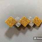 作品ハンドメイド レジン 金箔･銀箔 ヘアクリップ