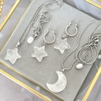 作品【crystal moon】stainless necklace