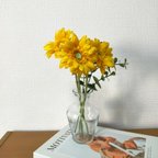 作品生花見え！ガーベラのミニブーケ花瓶付き インテリア ペットお供え  造花