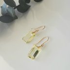 作品耳元でキラリ輝く♡レモンクォーツのK14gfひと粒ピアス／イヤリング