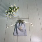 作品イニシャル A 花刺繍