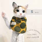 作品*neko*　ひんやりクールネック(保冷剤付) Sサイズ　*ドット柄カーキ　(超小型犬用)