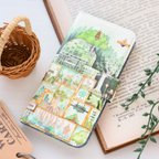 作品[ベルト]アンドロイドiPhone手帳型スマホケース「本植物図書館〜空想植物園別館〜」内側デザイン可！