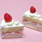 作品ミニチュア イチゴケーキ  プリン 