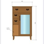 作品mic1228様専用　チェカーガラスキャビネット　w60 b40 h100