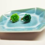 作品折紙薔薇イヤリング　-origami rose earring-