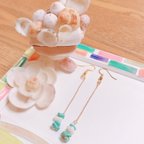 作品133 ターコイズとサンゴのアロハピアス