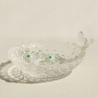 作品ベネチアングラスのピアス　透明感のある緑のおほしさま（金属アレルギー対応）