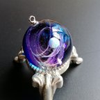 作品B品〈紫青の宇宙-ｼｾﾉｿﾗ-穏〉宇宙玉  レジン  球体