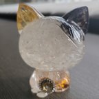 作品天然石100％☆猫オルゴナイト　三毛猫