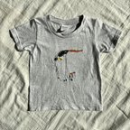 作品刺繍 tシャツ ペンギンの親子／ 2023年限定KODOMONOE大賞デザイン