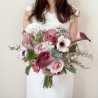 作品アネモネとカラーのブーケ silkflower wedding bouquet