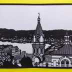 作品切り絵　＊「  函館遠望（ 北海道）」