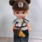 作品ソランちゃん♬メルちゃん♬レミンちゃん♬毛糸のあったかくまちゃんの帽子とどんぐりのポシェット ❈人形小物服は付きません！
