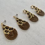 作品【選べる金具】Leopard Teardrop earrings 