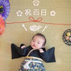 作品★撮影用★百日祝い　木製　レターバナー　100日祝い　赤ちゃん　ベビー　袴　ニューボーンフォト