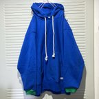 作品CHIKYU HOODIE ▶︎ スウェット・トレーナー・パーカー・プルオーバーパーカー・青・ブルー