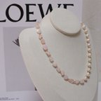 作品【手作り】本真珠✖️ローズクォーツ　パール　水晶　可愛い　めっちゃ上品　ネックレス
