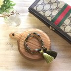 作品♥︎ ansr 005 : はる olive green tassel bracelet 