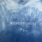 作品送料無料　" MEMENTO MORI " 花 骸骨　平和　絞り染め　メメントモリ オーガニックコットン