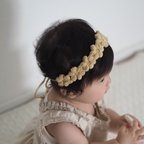 作品  【人気のくすみカラー】お花のヘアバンドꕤ︎︎    ぷっくりお花  ベビー   キッズ  ヘアバンド  ヘアアクセサリー   お花  ぷっくりお花