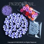 作品★限定3花CapBeads6mm大入Set紫(3capA)