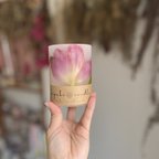 作品〜natural pink tulip〜　：LEDライト付　キャンドルホルダー　ソイキャンドル　プレゼント・ギフトにも