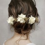 作品《再販》ドライフラワー  髪飾り ヘアアクセサリー 成人式 和装 かすみ草 ブライダル