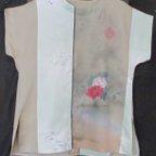 作品６５４７　花柄の着物で作ったTシャツ　#送料無料