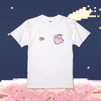 作品 【受注制作】うさぎのぶ攻撃コマンド　ドット絵　Ｔシャツ　ホワイト