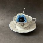 作品【送料無料】secret garden - anemone　アネモネのキャンドルとヴィンテージカップ
