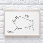 作品【0080】アートポスター　Pablo Picasso, Le petit cochon　モノトーン　海外インテリア　北欧インテリア　ナチュラル
