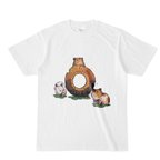 作品かわいい動物のTシャツ ハムスター　(おやつタイム)