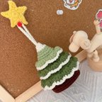 作品SALE！！〈受注製作〉全3色  手編み キーホルダー     キーストラップ   クリスマス 
