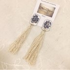 作品lavender tassel pierce