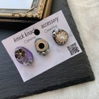 作品３粒⭐️カラーピアス、イヤリングaccessory