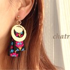 作品新作♡ tirolean flower earring black